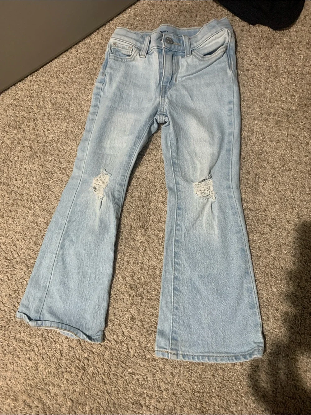 Old Navy Light Blue Distressed Flare Jeans